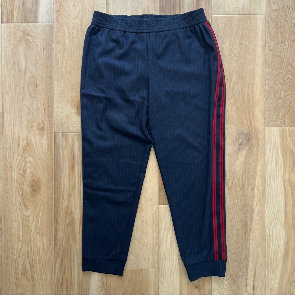 Zara Basic Navy Blue Red Pin Stripe Pants Size Small